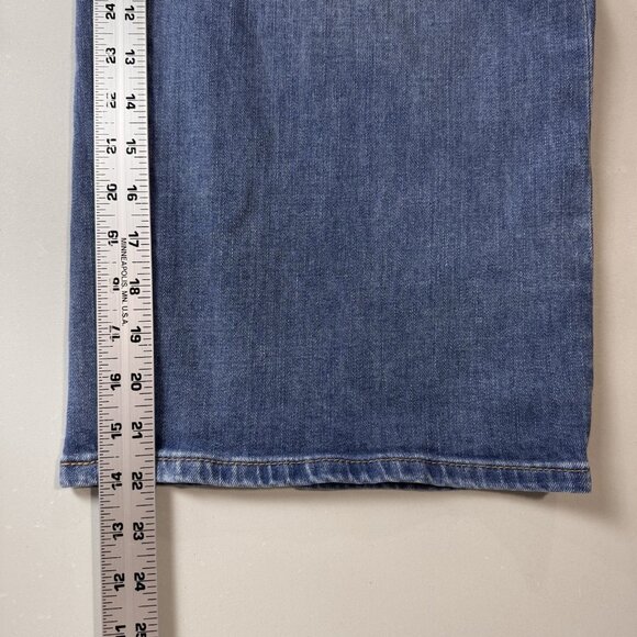 Soft Surroundings Jeans Womens 14 Blue Wide Leg Crop High Rise Medium Wash Denim - Picture 8 of 10